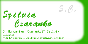 szilvia csaranko business card